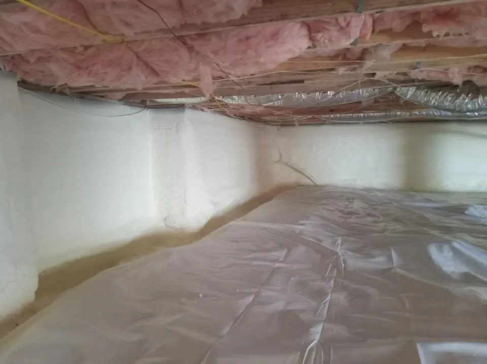 Crawl space encapsulation with closed-cell spray foam for Flat Roof Repair in Pleasanton